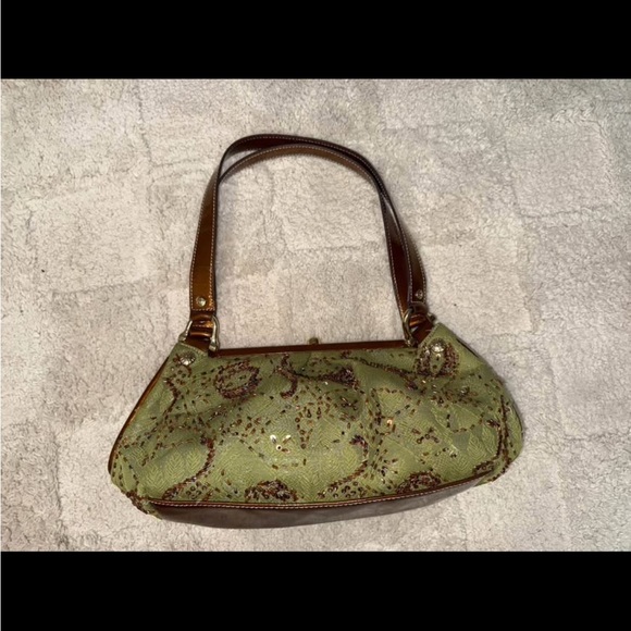 Anne Klein Green and Brown Shoulder Bag - Picture 1 of 6